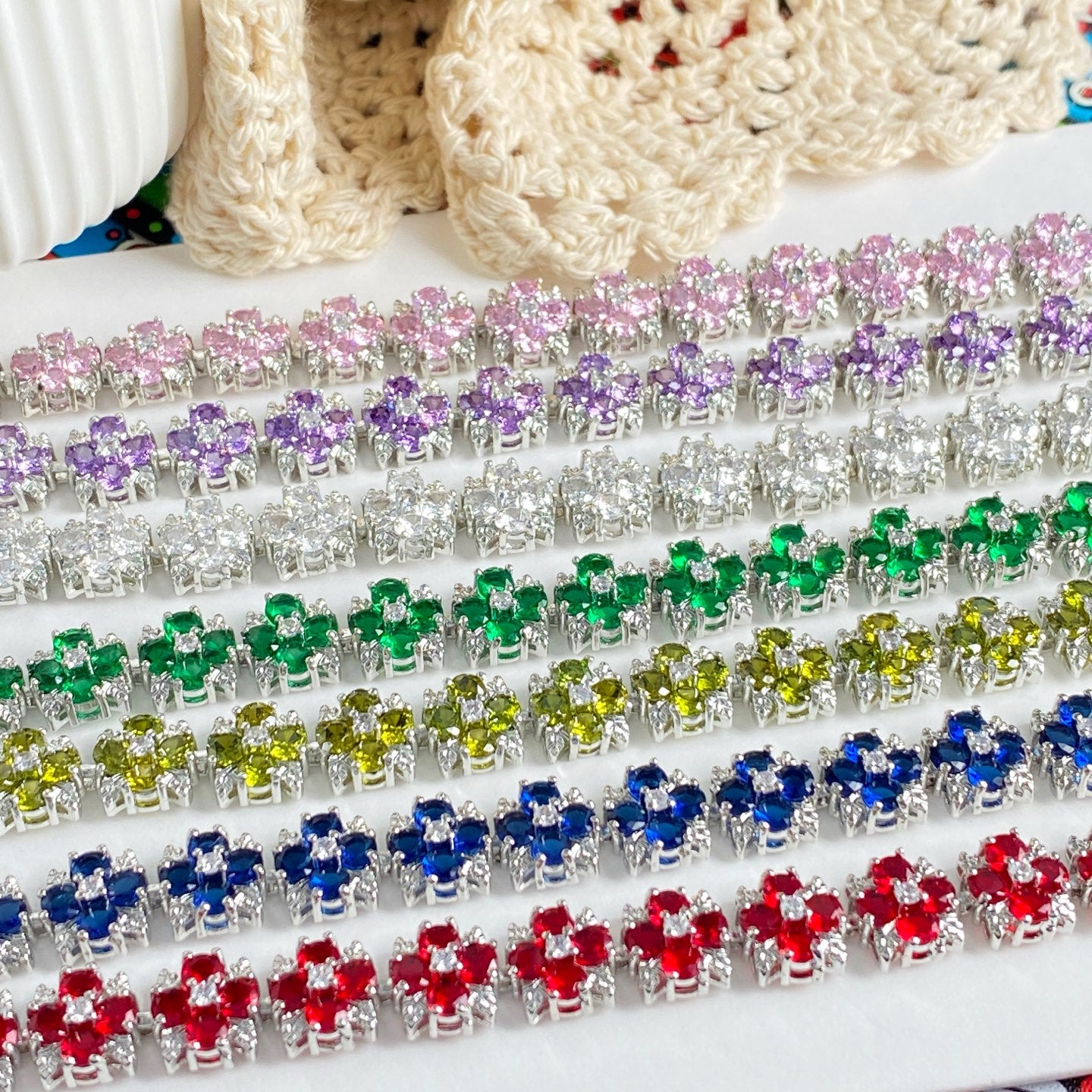 Sweet Style Fireworks Bracelets With Waterproof Non Tarnish Brass, Real Gold Plated Chain And Zircon Inlay