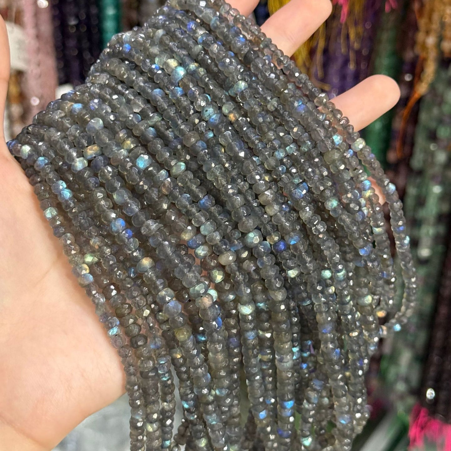 Natural Stone Beads For Jewelry Making, Diameter 6 Mm, Grey Color Featuring Baroque Style With Cutting Craft