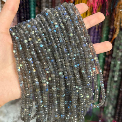 Natural Stone Beads For Jewelry Making, Diameter 6 Mm, Grey Color Featuring Baroque Style With Cutting Craft