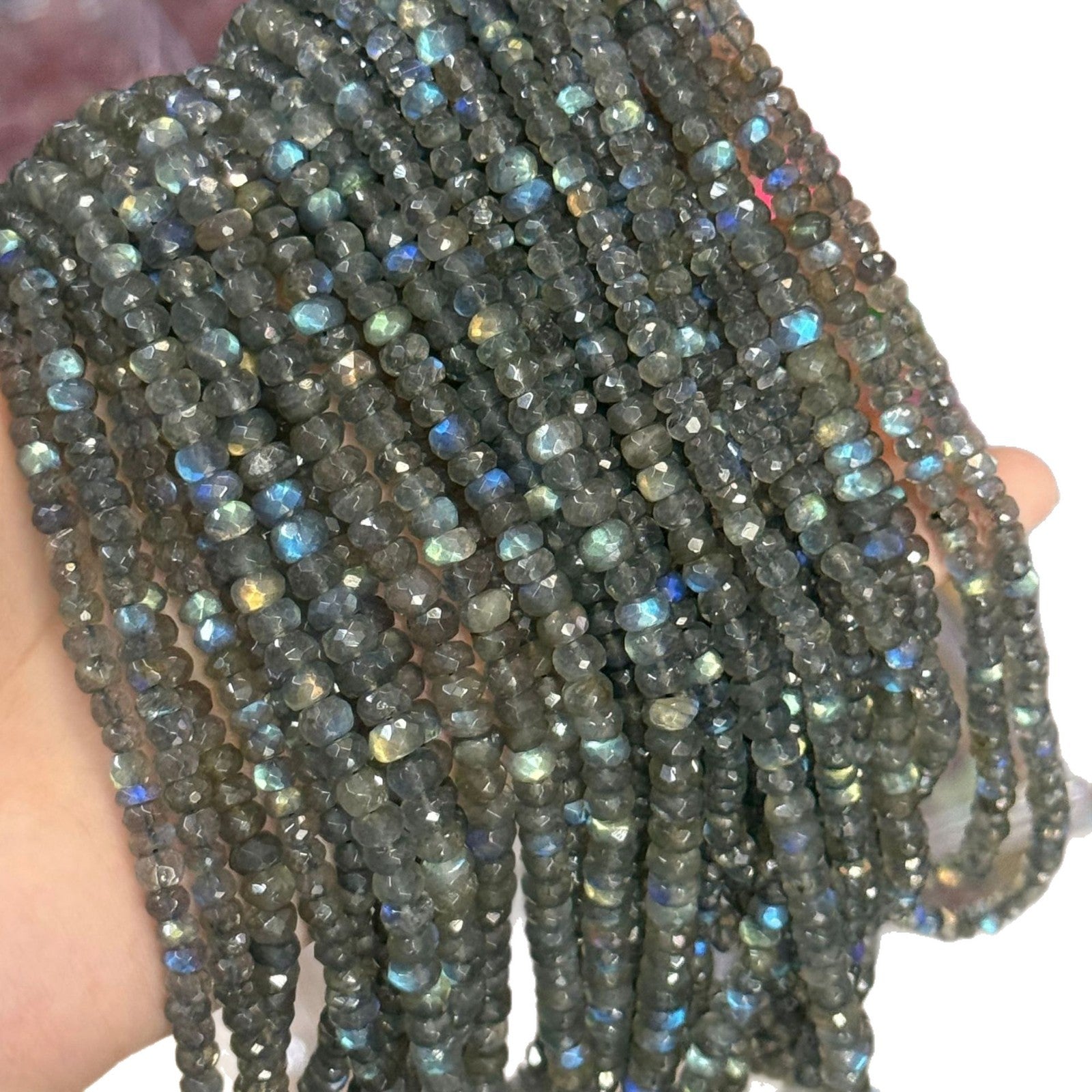 Natural Stone Beads For Jewelry Making, Diameter 6 Mm, Grey Color Featuring Baroque Style With Cutting Craft