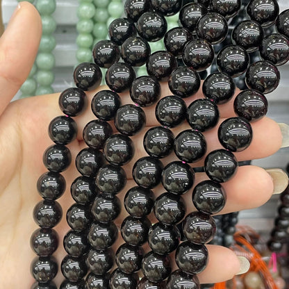 Polished Garnet Beads For Jewelry Making, Diameter 10mm, Featuring Baroque Style