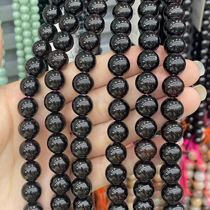 Polished Garnet Beads For Jewelry Making, Diameter 10mm, Featuring Baroque Style