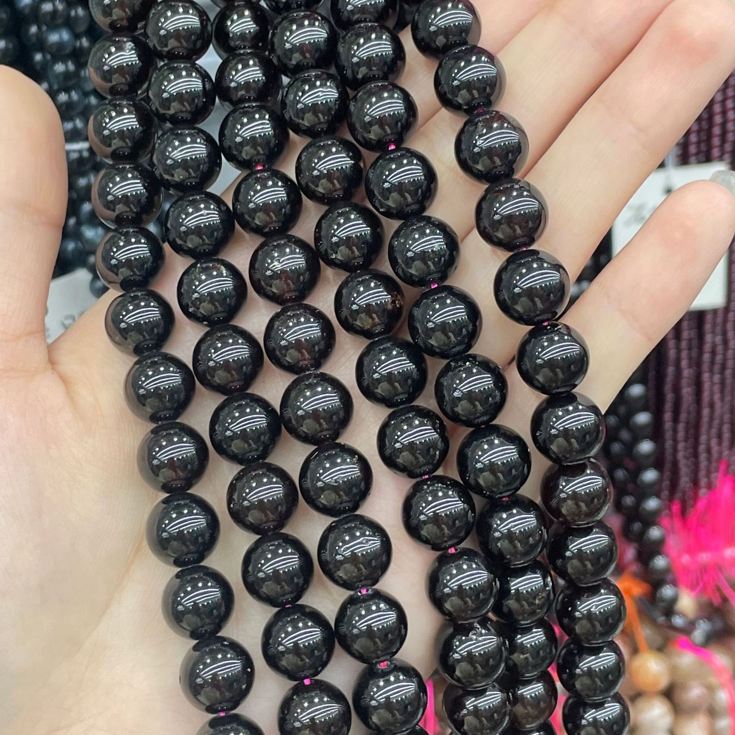 Polished Garnet Beads For Jewelry Making, Diameter 10mm, Featuring Baroque Style
