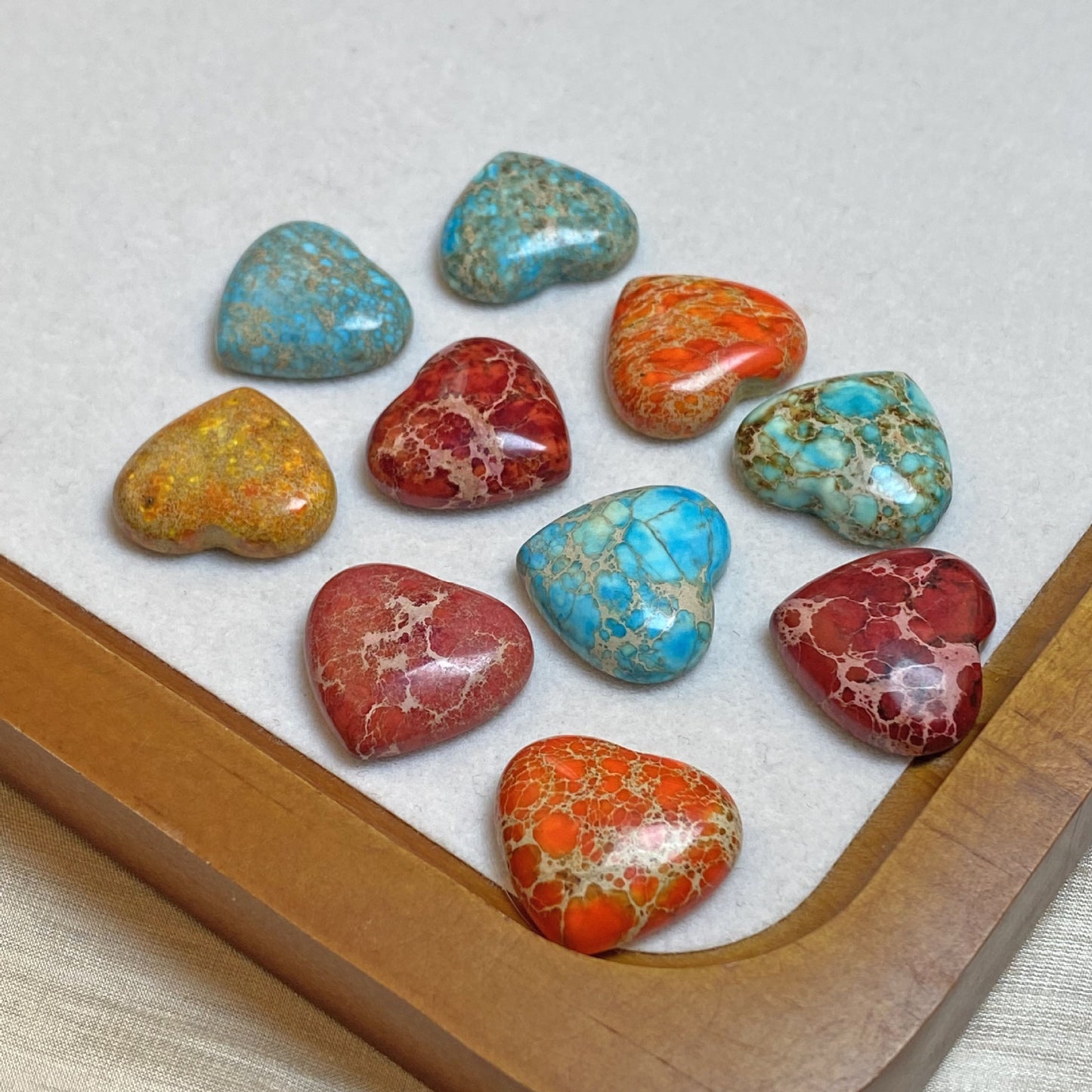 Heart Shape Natural Stone Beads Featuring Inlay Craftsmanship, Available In Natural Colour For Jewelry Making