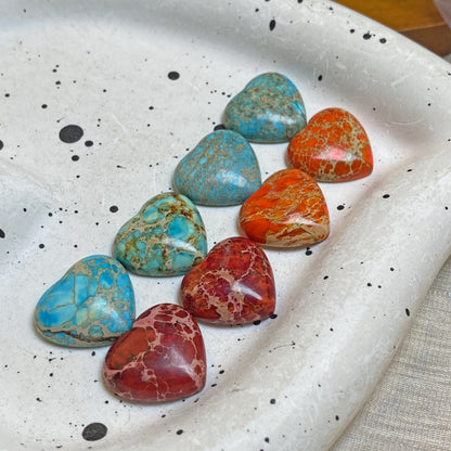 Heart Shape Natural Stone Beads Featuring Inlay Craftsmanship, Available In Natural Colour For Jewelry Making