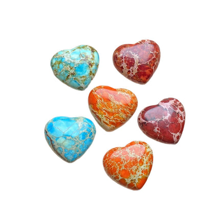 Heart Shape Natural Stone Beads Featuring Inlay Craftsmanship, Available In Natural Colour For Jewelry Making