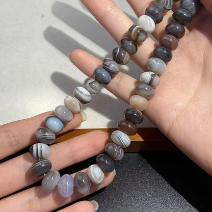 Polished Natural Agate Beads For Jewelry Making, Diameter 8mm, Featuring Baroque Style