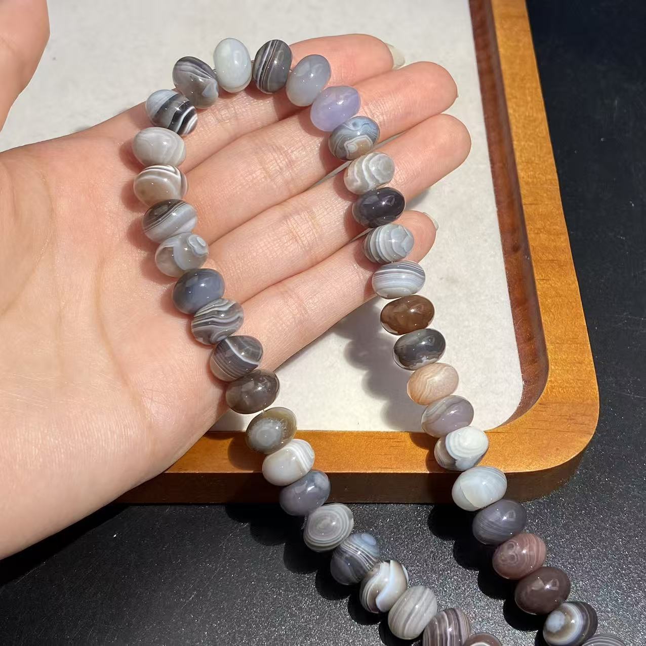 Polished Natural Agate Beads For Jewelry Making, Diameter 8mm, Featuring Baroque Style