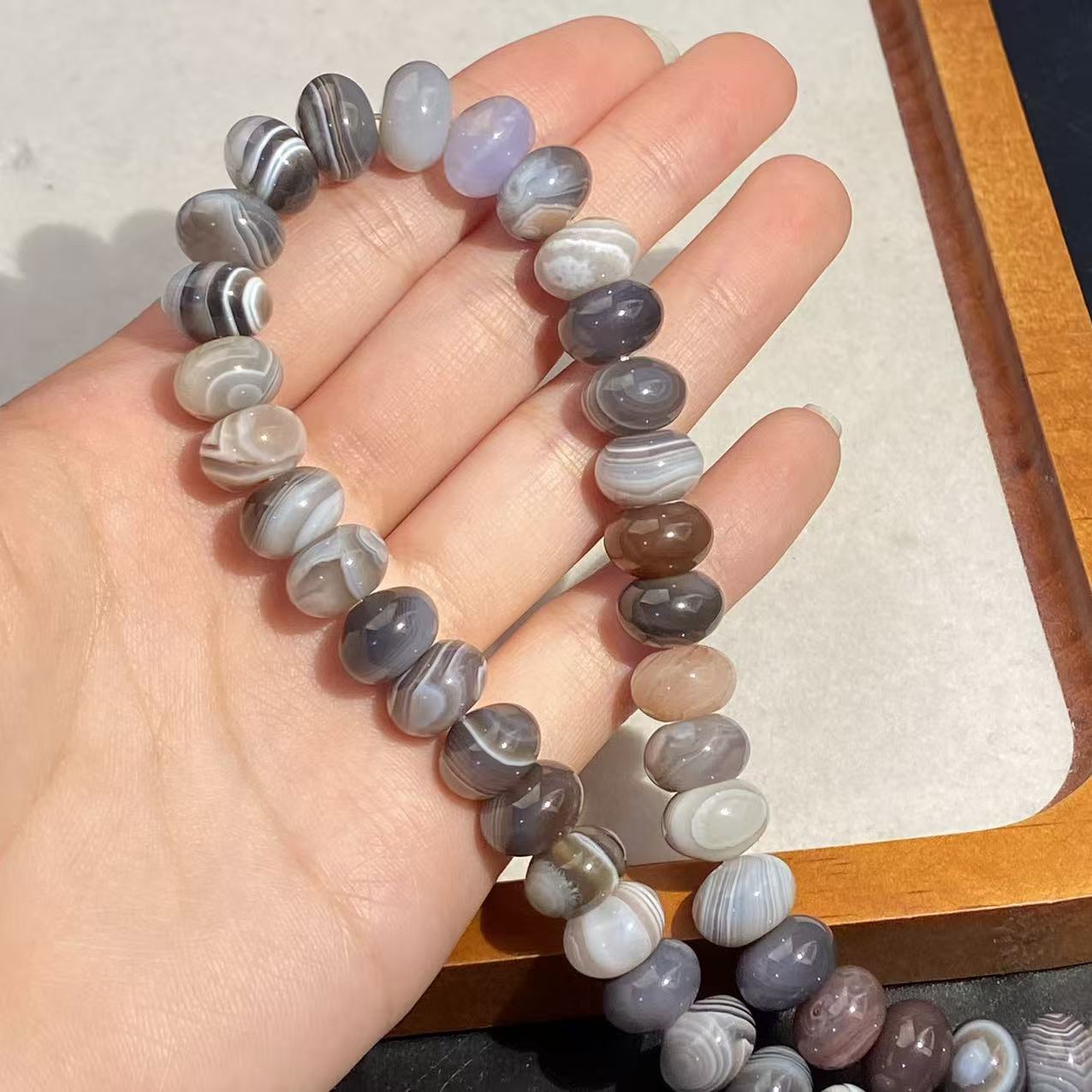 Polished Natural Agate Beads For Jewelry Making, Diameter 8mm, Featuring Baroque Style
