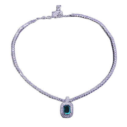 Simple Style Insect Tassel Pendant Necklace For Women With Green Rhinestones And Box Chain