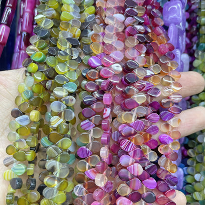 Natural Green Agate Totem Beads With 5mm Diameter, Featuring Precise Cutting Craft For Jewelry Making