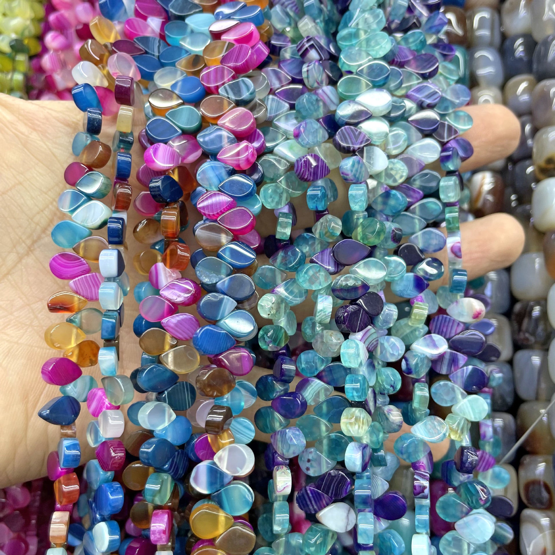 Natural Green Agate Totem Beads With 5mm Diameter, Featuring Precise Cutting Craft For Jewelry Making