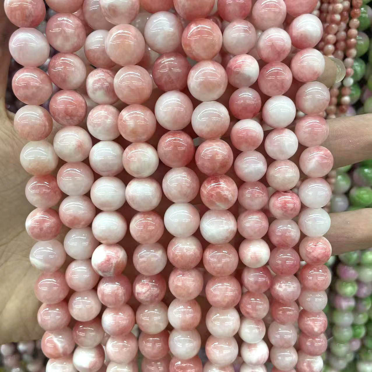 Natural Stone Beads For Jewelry Making, Diameter 4mm, Featuring Cutting Craftsmanship In Natural Pink