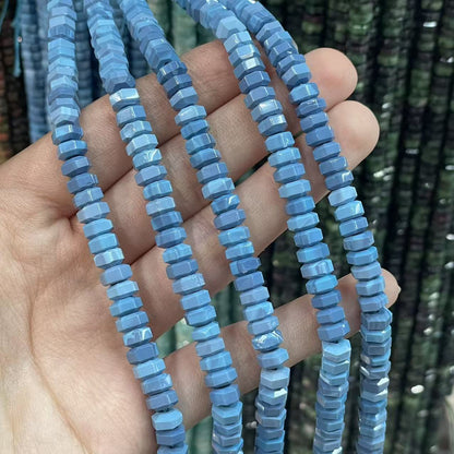 Faceted Natural Stone Turquoise Beads For Jewelry Making, Diameter 3mm, Hole Size 3~3.9mm, Featuring Precise Cutting