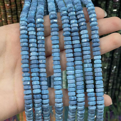 Faceted Natural Stone Turquoise Beads For Jewelry Making, Diameter 3mm, Hole Size 3~3.9mm, Featuring Precise Cutting