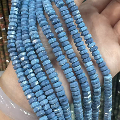 Faceted Natural Stone Turquoise Beads For Jewelry Making, Diameter 3mm, Hole Size 3~3.9mm, Featuring Precise Cutting