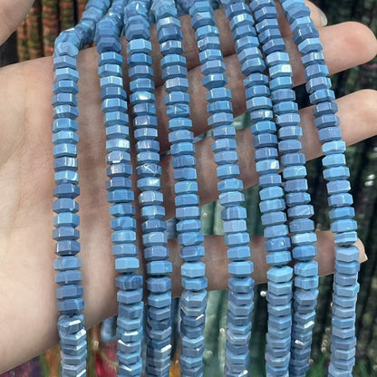 Faceted Natural Stone Turquoise Beads For Jewelry Making, Diameter 3mm, Hole Size 3~3.9mm, Featuring Precise Cutting