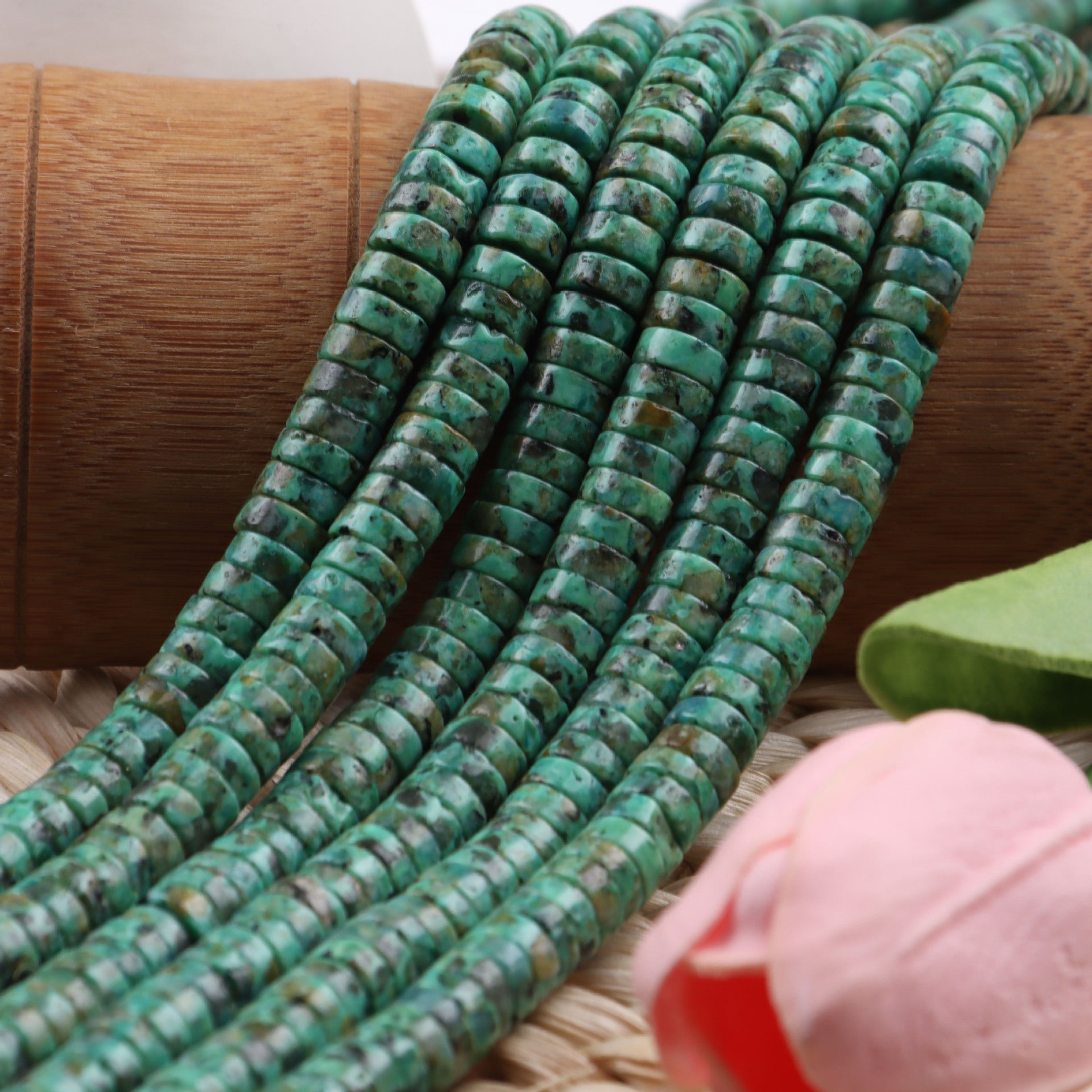 Handmade Natural Stone Spacer Bars In Vintage Style, Originating From Africa For Unique Jewelry Making