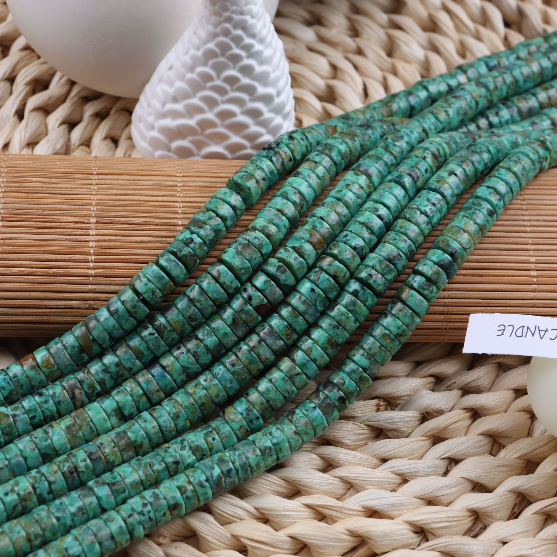 Handmade Natural Stone Spacer Bars In Vintage Style, Originating From Africa For Unique Jewelry Making