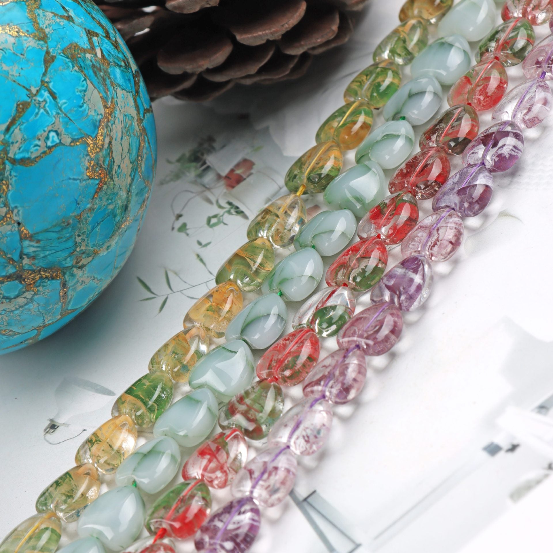 Geometric Crystal Beads For Jewelry Making, Handmade Craft In White, Perfect For DIY Accessories