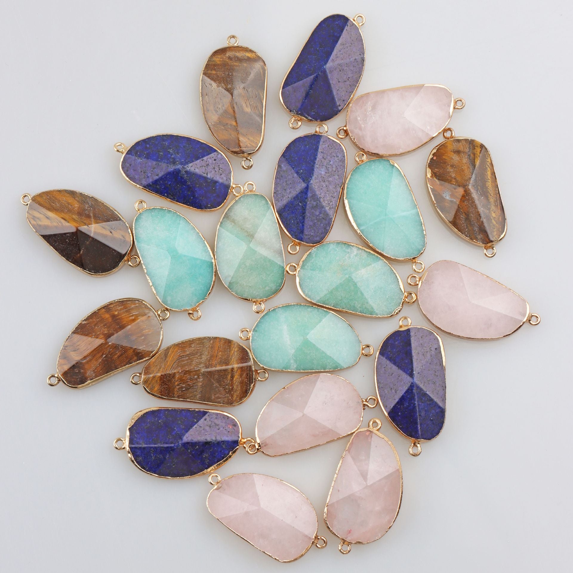 Handmade Rose Quartz Natural Stone Pendant With Baroque Style For Jewelry Making