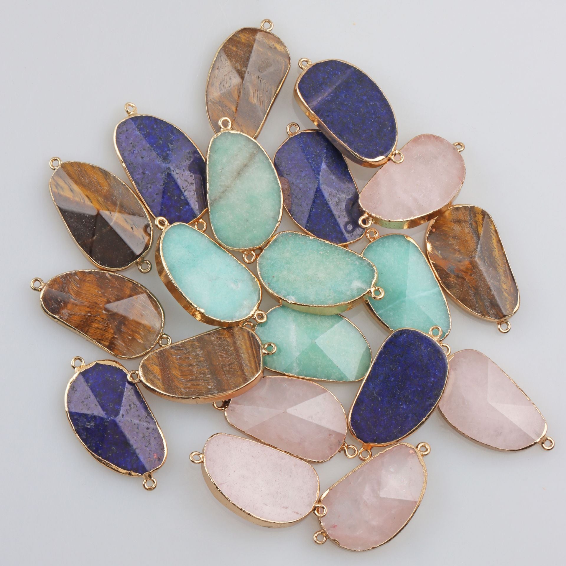 Handmade Rose Quartz Natural Stone Pendant With Baroque Style For Jewelry Making