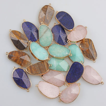 Handmade Rose Quartz Natural Stone Pendant With Baroque Style For Jewelry Making