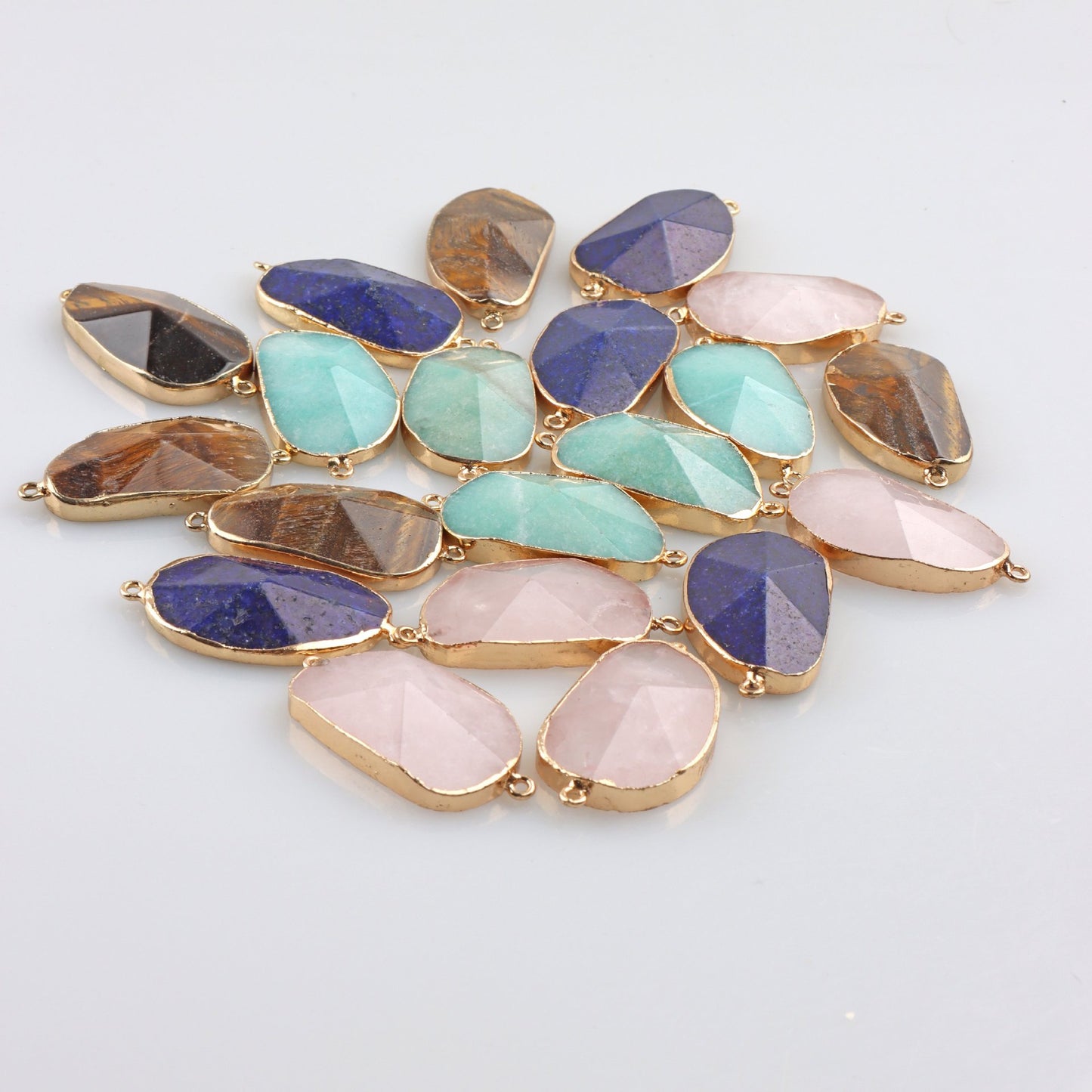 Handmade Rose Quartz Natural Stone Pendant With Baroque Style For Jewelry Making
