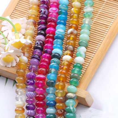 Handmade Natural Stone Beads With Crystal Inlay, Diameter 5mm For Jewelry Making