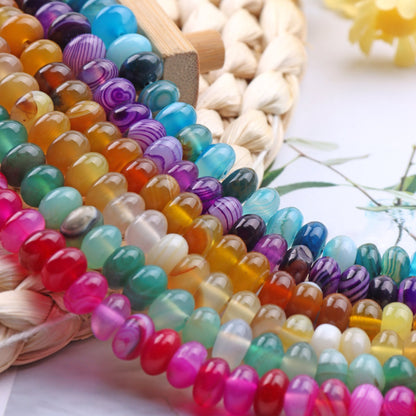 Handmade Natural Stone Beads With Crystal Inlay, Diameter 5mm For Jewelry Making