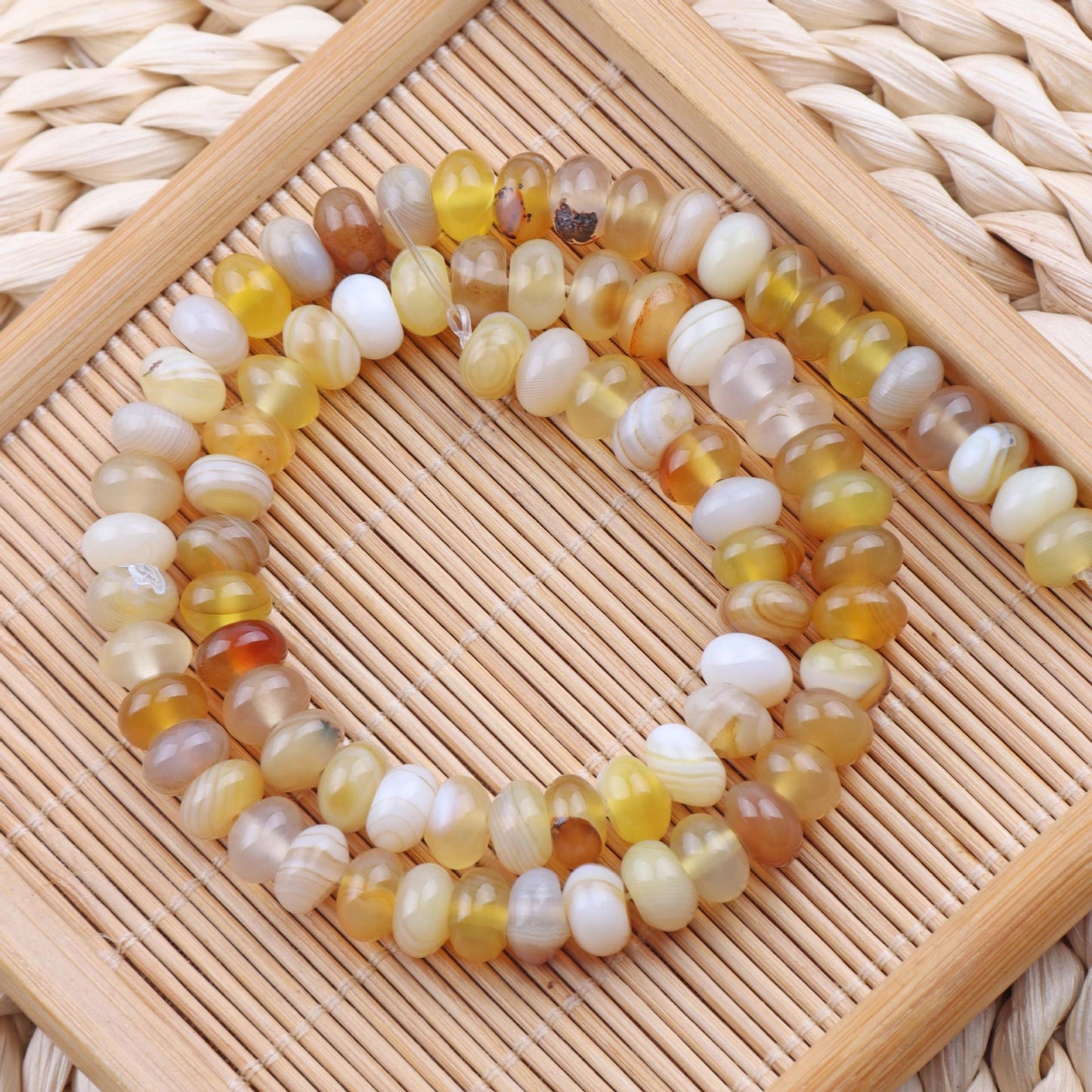Handmade Natural Stone Beads With Crystal Inlay, Diameter 5mm For Jewelry Making
