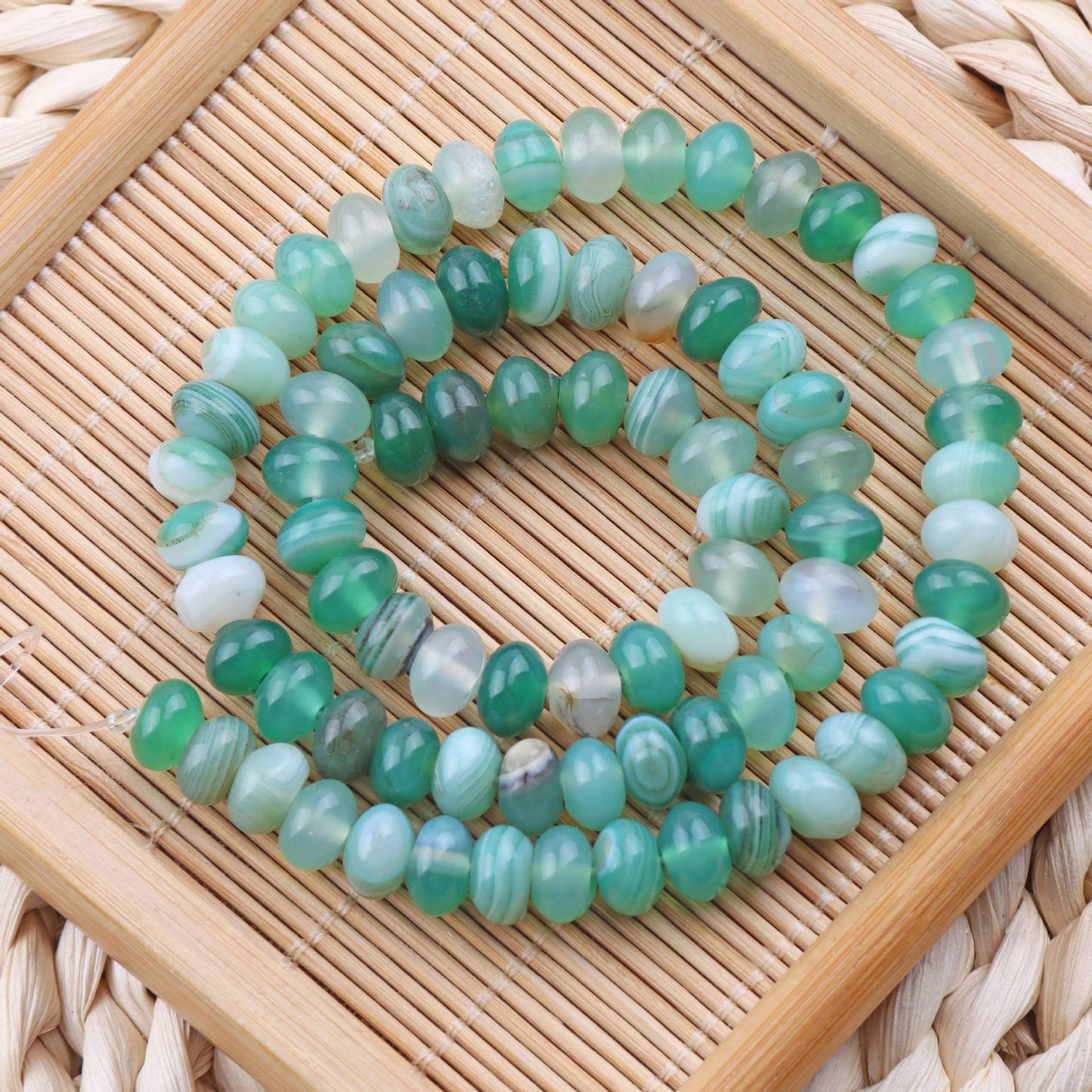 Handmade Natural Stone Beads With Crystal Inlay, Diameter 5mm For Jewelry Making
