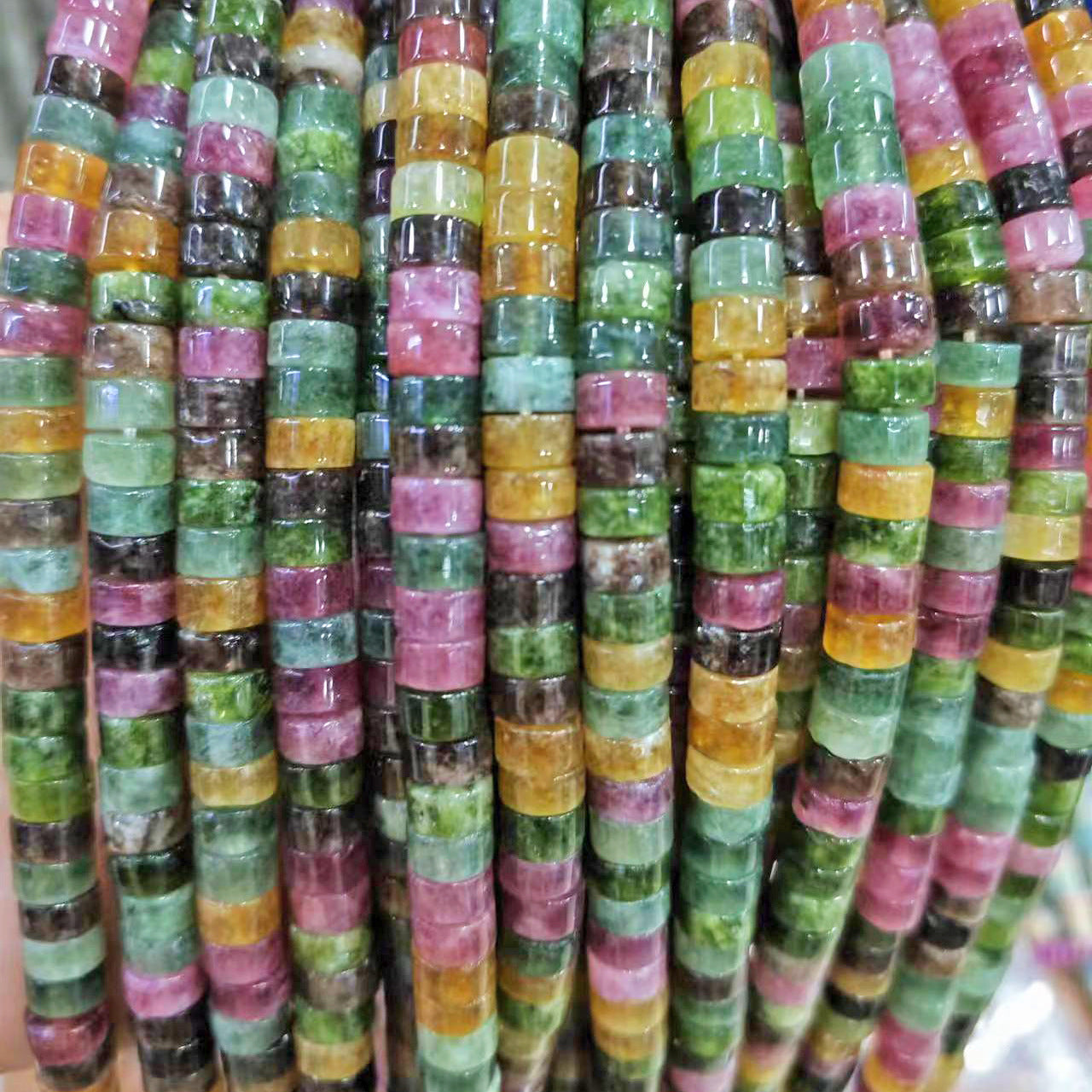 Handmade Tourmaline Natural Stone Beads With 3mm Diameter For Jewelry Making