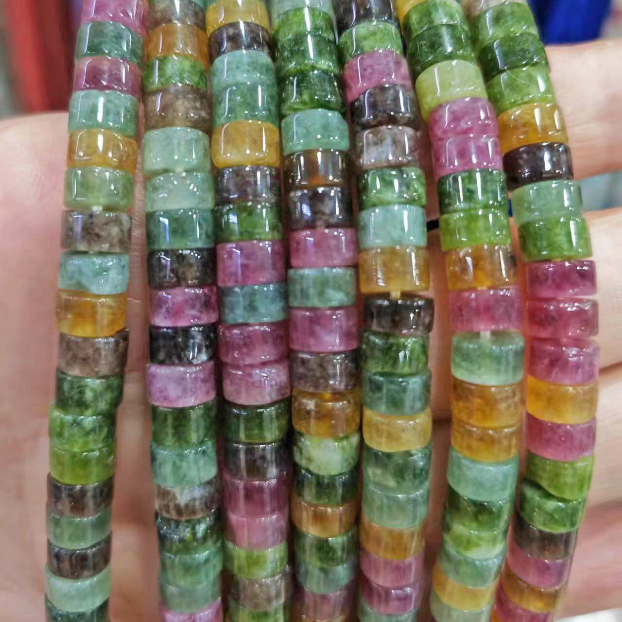 Handmade Tourmaline Natural Stone Beads With 3mm Diameter For Jewelry Making