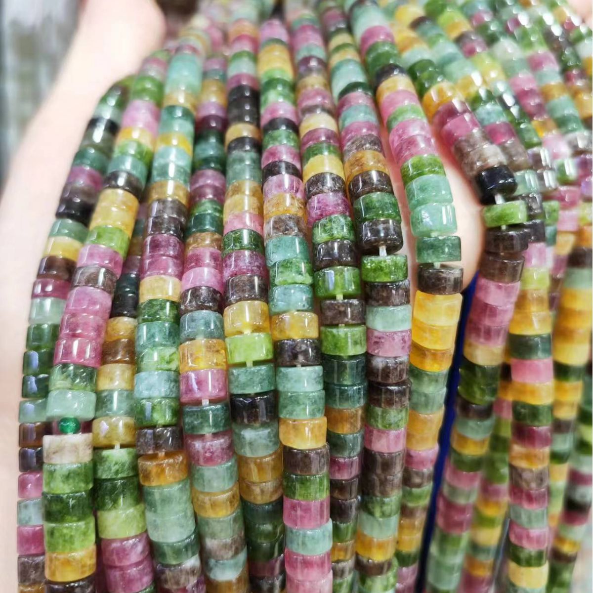 Handmade Tourmaline Natural Stone Beads With 3mm Diameter For Jewelry Making