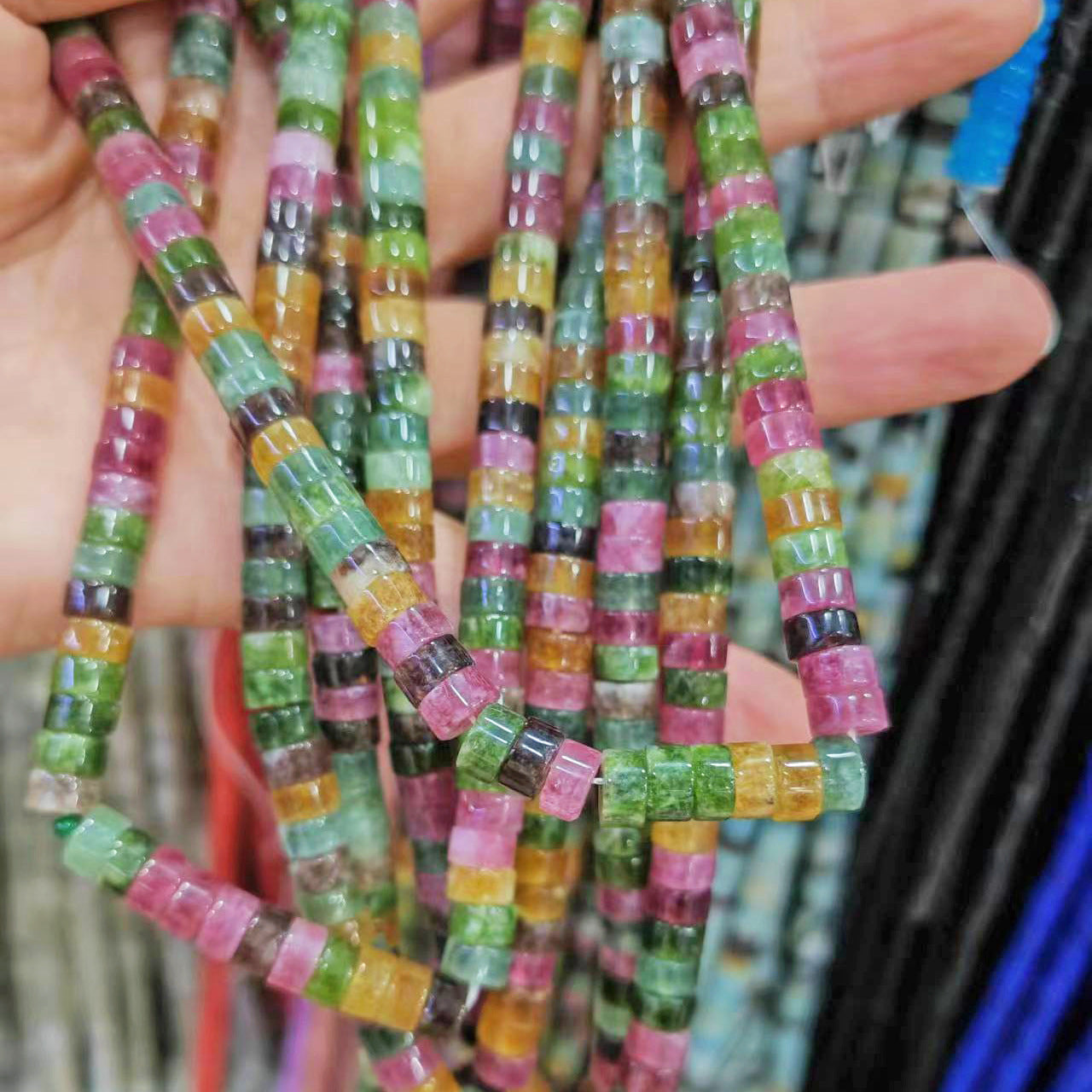 Handmade Tourmaline Natural Stone Beads With 3mm Diameter For Jewelry Making