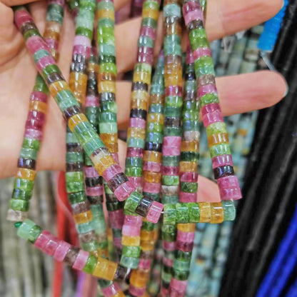 Handmade Tourmaline Natural Stone Beads With 3mm Diameter For Jewelry Making
