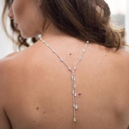 Simple Style Gold Crystal Necklace For Women With White Crystal Inlay And Elegant Box Chain