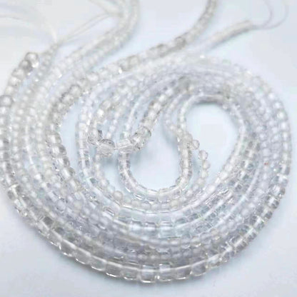 Square Crystal Beads With Hole Size 2~2.9mm Featuring White Crystal Inlay And Polished Finish, Available In White