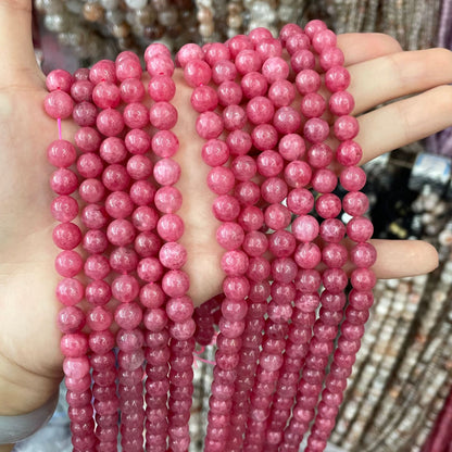 Polished Natural Stone Beads With Smooth Embellishment, 8mm Diameter, Baroque Style For Jewelry Making