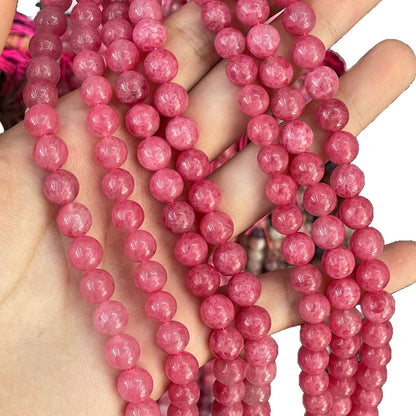 Polished Natural Stone Beads With Smooth Embellishment, 8mm Diameter, Baroque Style For Jewelry Making