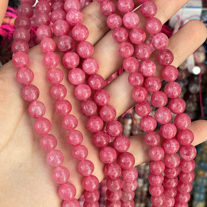 Polished Natural Stone Beads With Smooth Embellishment, 8mm Diameter, Baroque Style For Jewelry Making