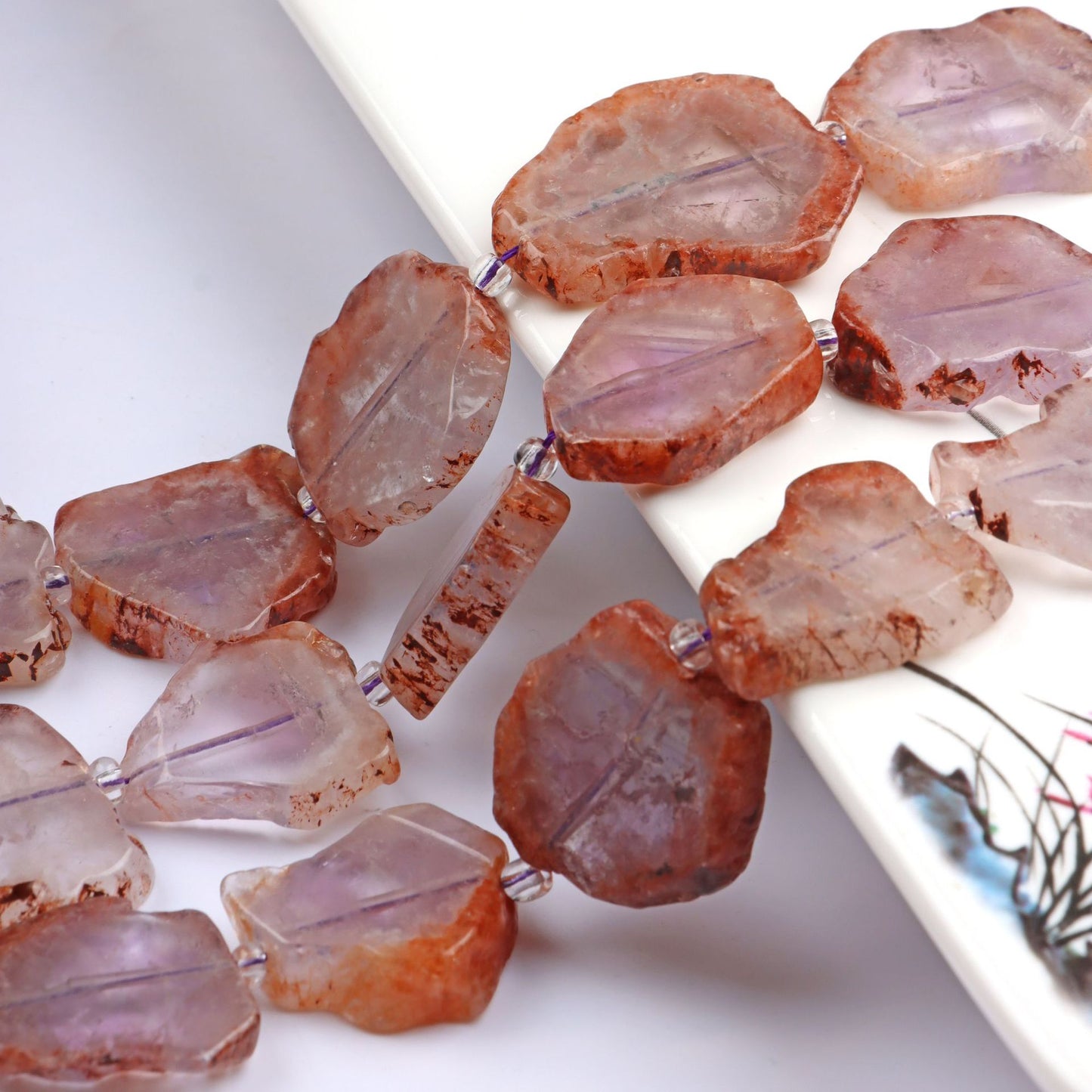 Handmade Amethyst Crystal Suncatcher Raw Material Featuring Natural Purple Crystal Beads