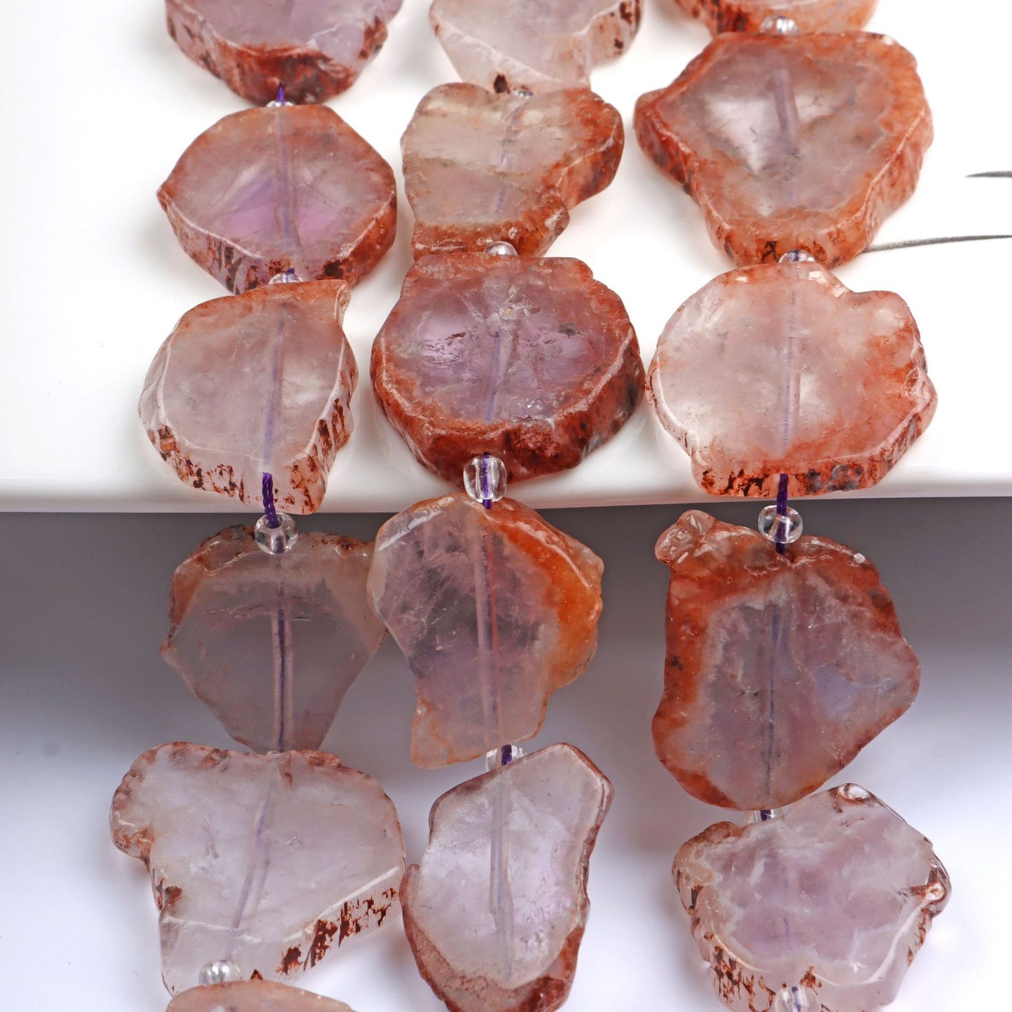 Handmade Amethyst Crystal Suncatcher Raw Material Featuring Natural Purple Crystal Beads