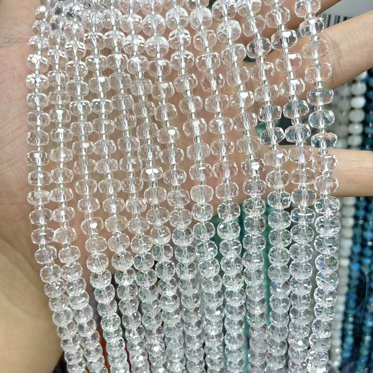 6 Mm Diameter Crystal Beads For Jewelry Making Featuring White Crystal Inlay And Precision Cutting