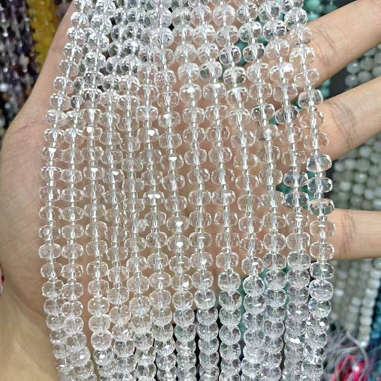 6 Mm Diameter Crystal Beads For Jewelry Making Featuring White Crystal Inlay And Precision Cutting