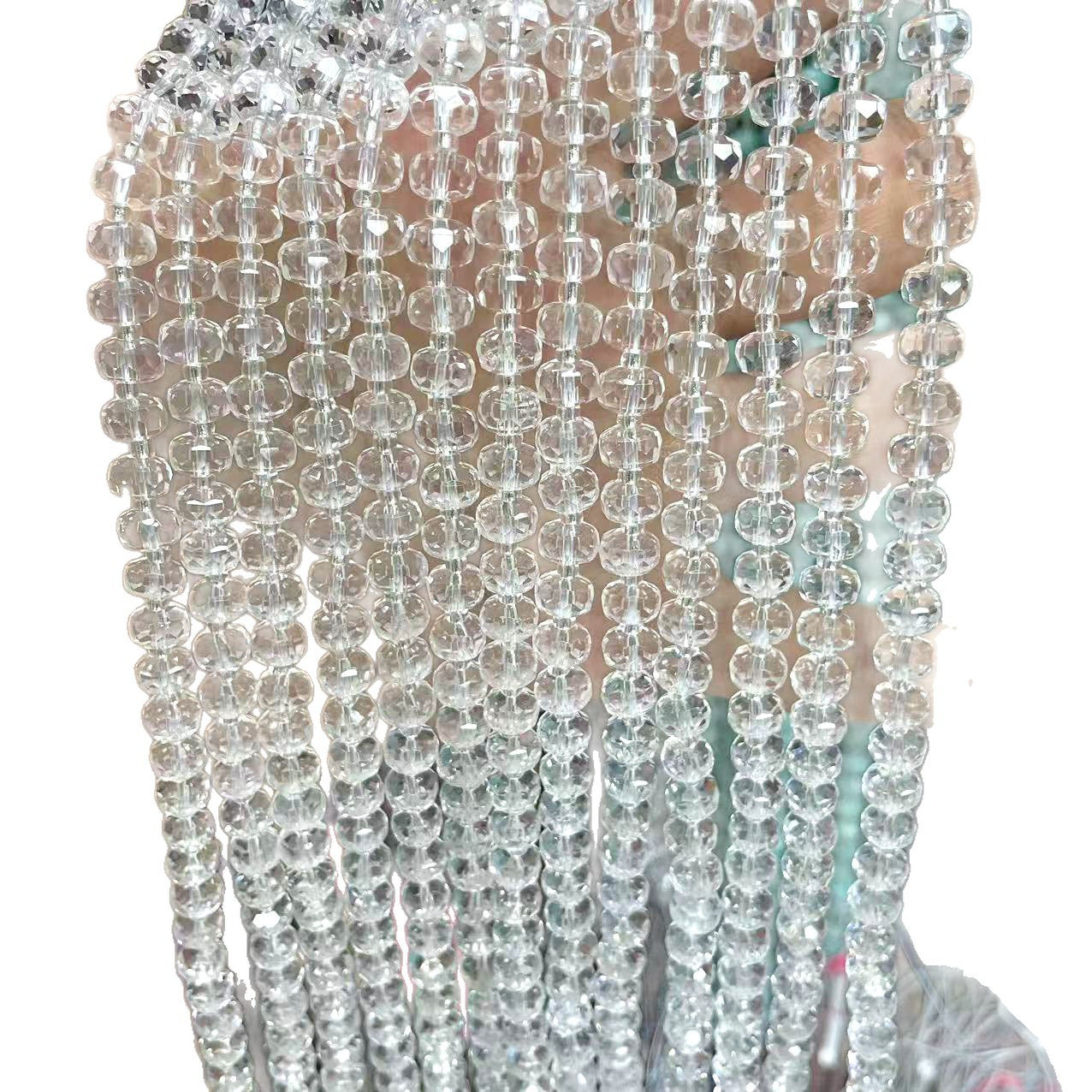 6 Mm Diameter Crystal Beads For Jewelry Making Featuring White Crystal Inlay And Precision Cutting