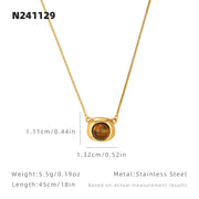 Gold| Tiger's Eye Stone| Collarbone Chain