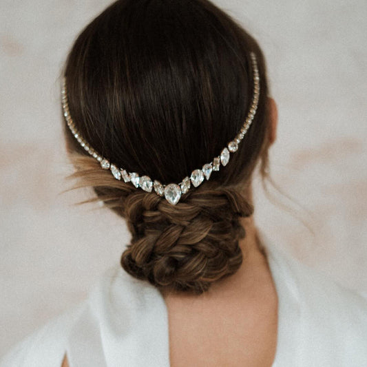 Bridal Geometric Hair Comb For Women With Rhinestones, Perfect For Wedding Season Hair Accessories