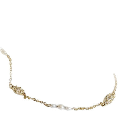 Geometric Necklace Featuring Silver Rhinestones With Elegant Rhinestone Inlay Design